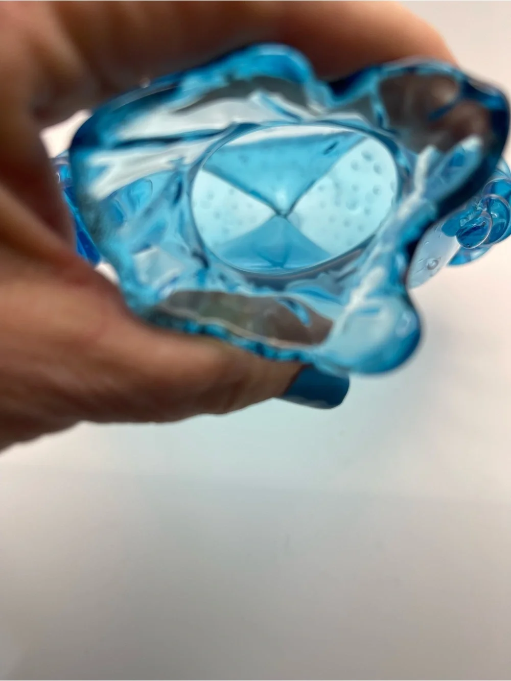 Murano Style MCM Handblown Blue Glass Art Vase 8”